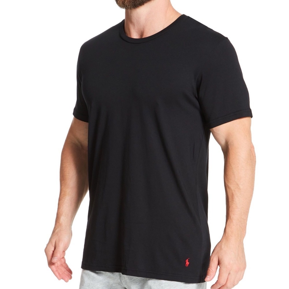 Polo Ralph Lauren Mens‎ Classic Fit Black Crewneck T-Shirt 100% Cotton XL
